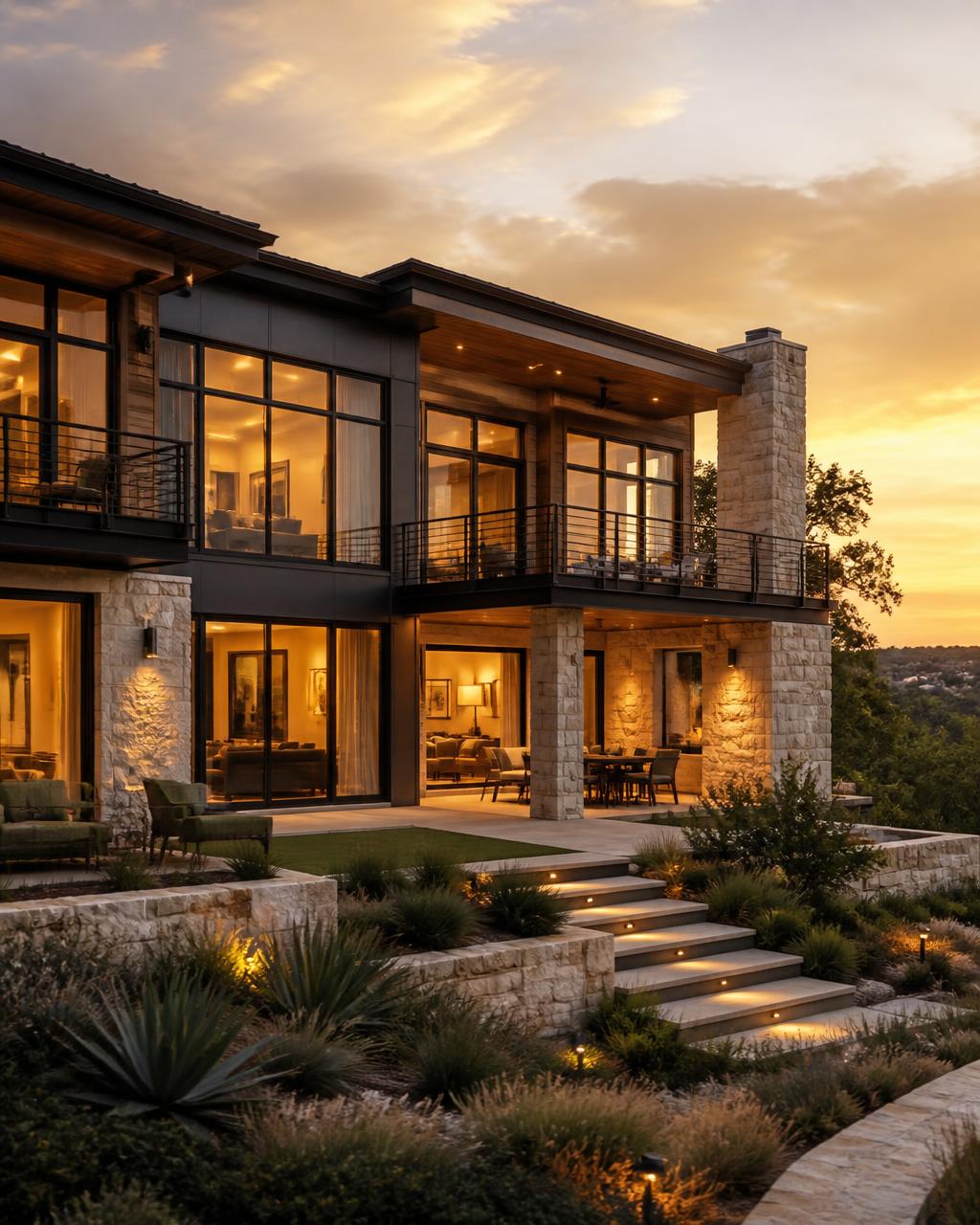 Elegant modern Hill Country home design inspiration